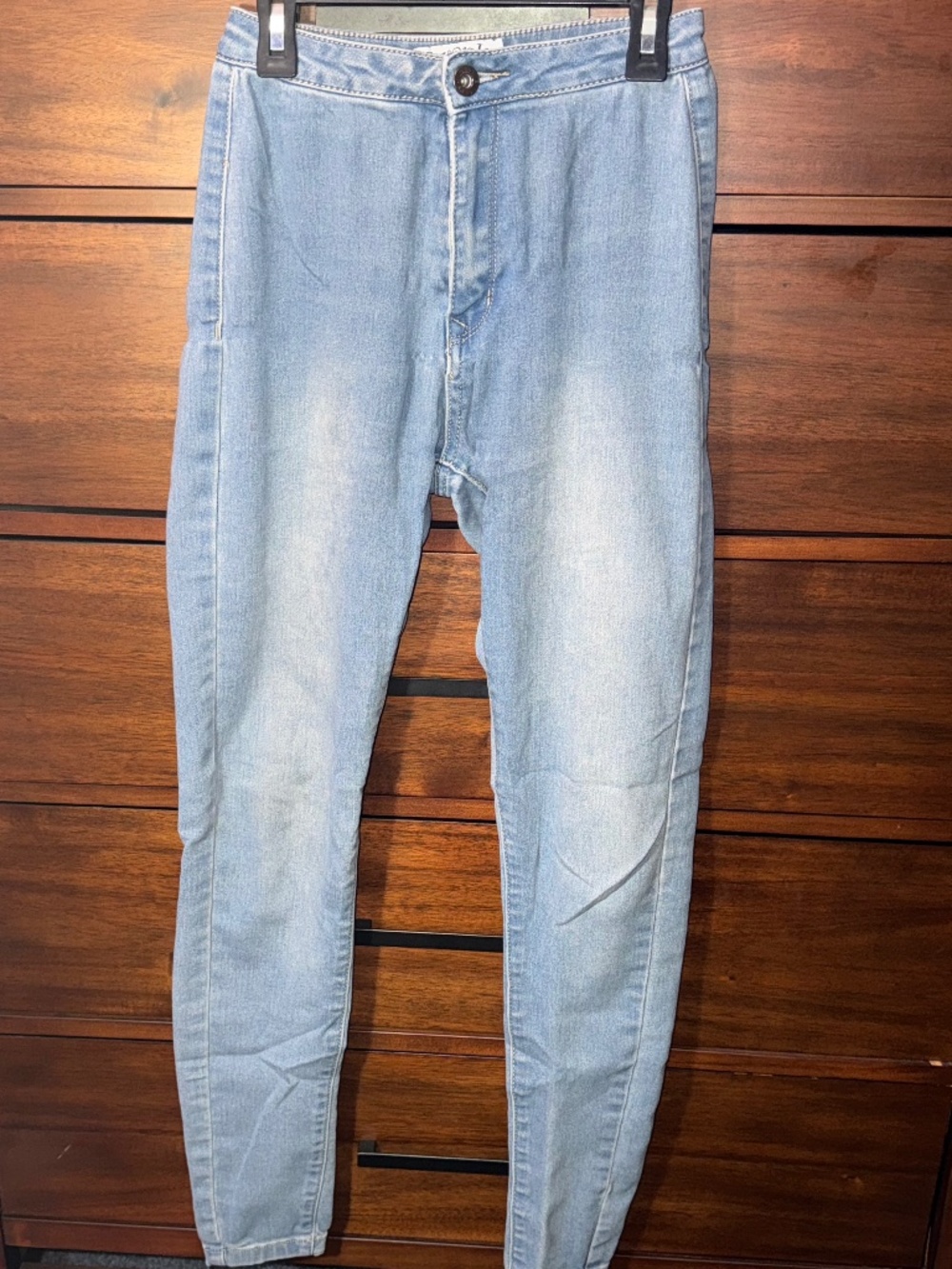 Boutique | High Waist Stretchy Denim Jeans - Light Wash